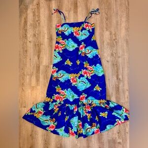 Hilo Hattie Blue Floral Maxi Dress